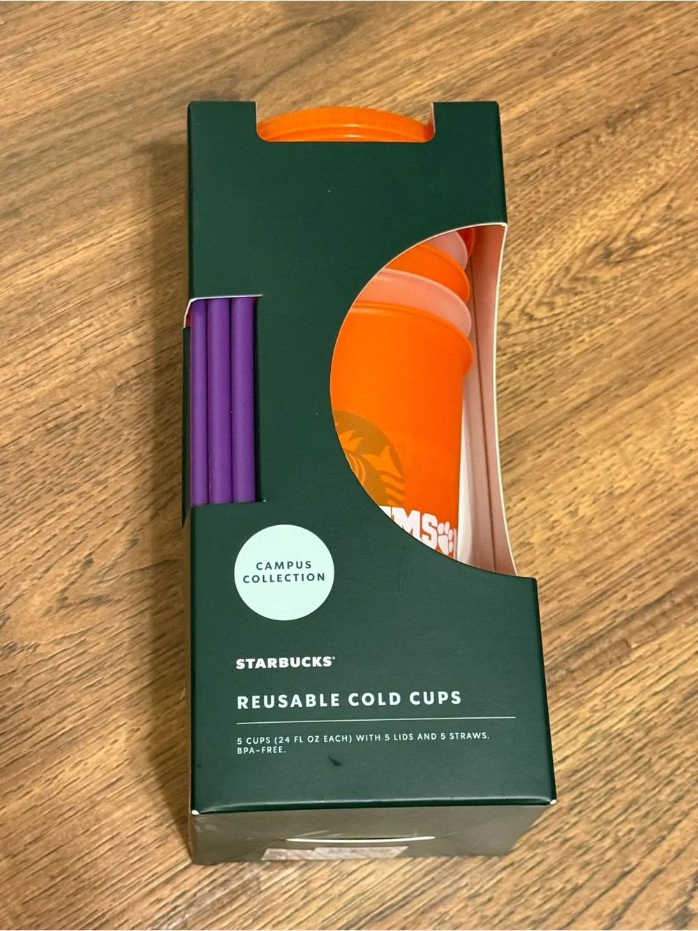 Starbucks Reusable Cold Cup Set - Orange & Purple Accents